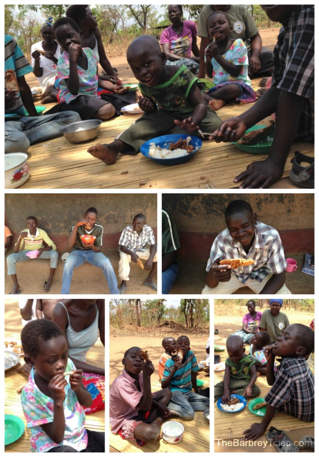Children Enjoying Fried Chicken